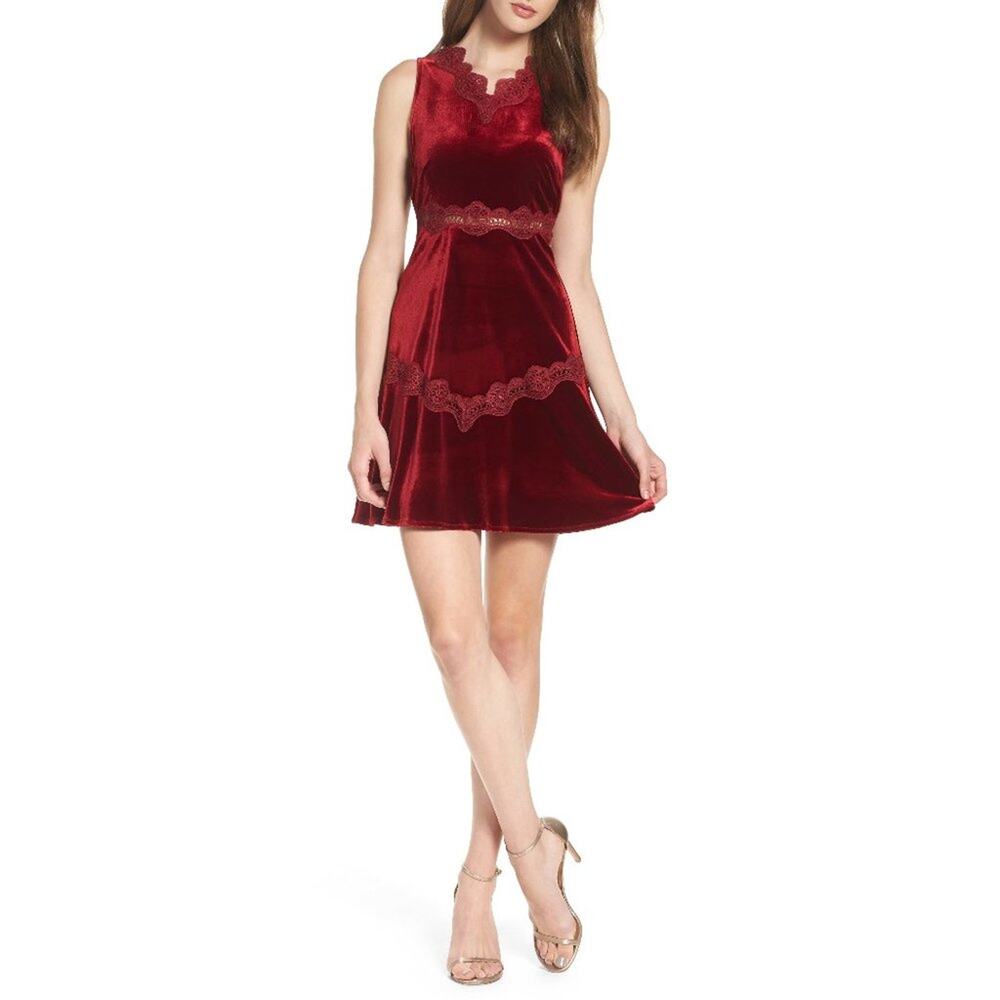 Foxiedox Antila Velvet Fit & Flare Dress
